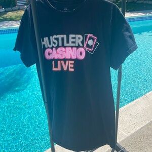 Hustler Casino LIVE | Black Tee Shirt | Size L